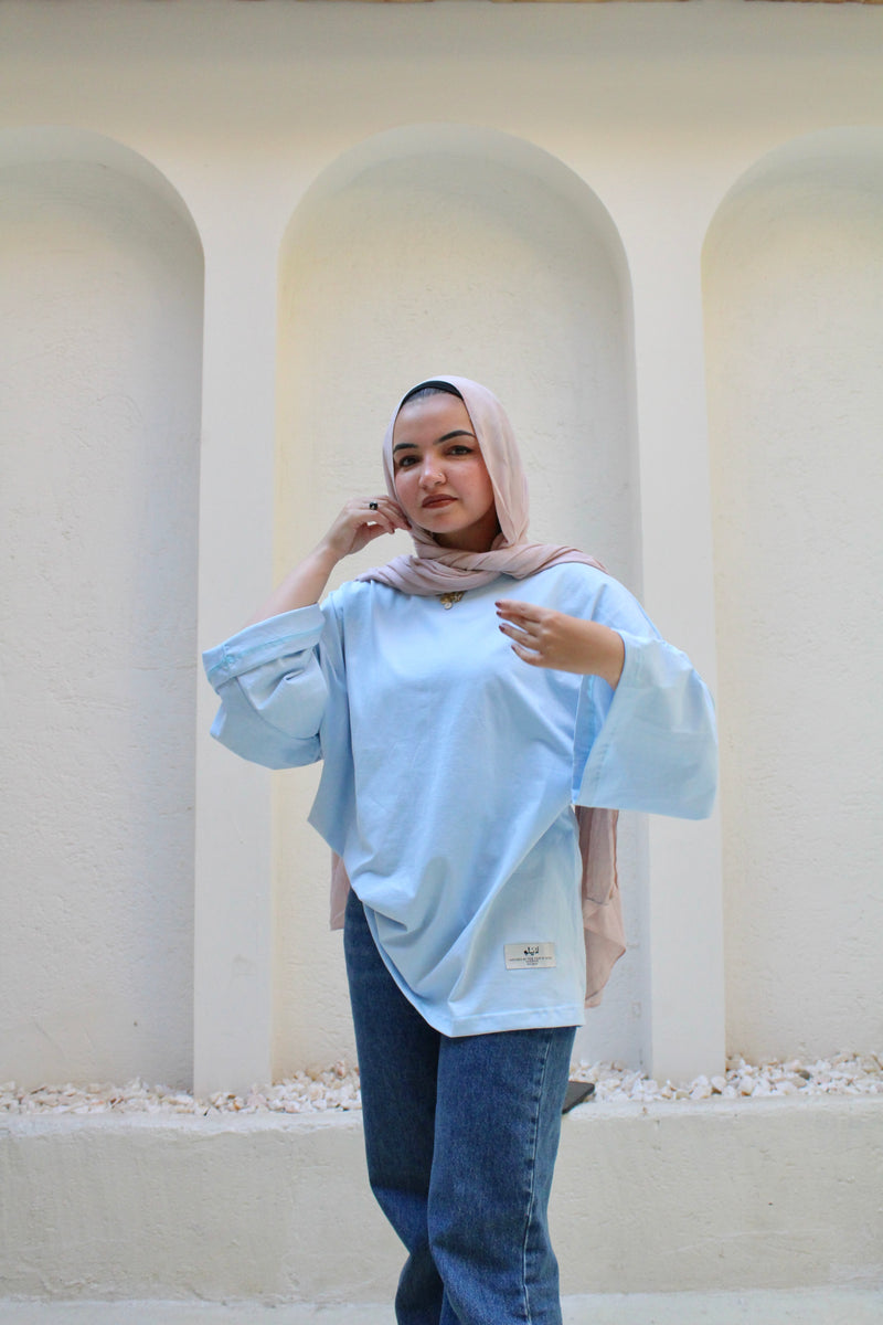 Minimal Baby Blue long sleeve tee