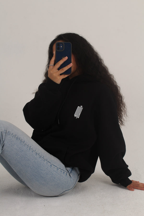 Plain Black unisex hoodie