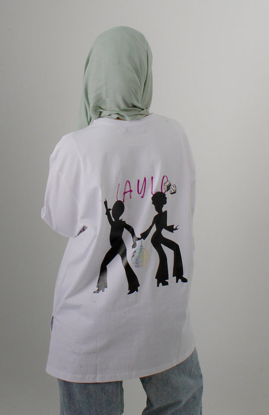 Laylo's white tee - long sleeve